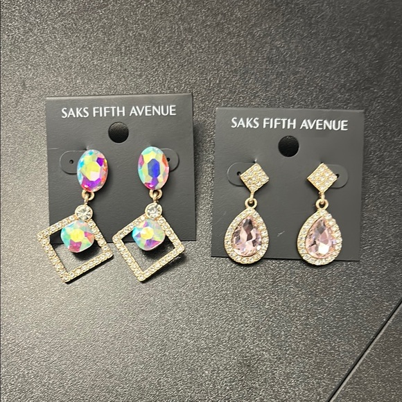Saks Fifth Avenue Jewelry - Saks Fifth Avenue Pink Crystal Earrings